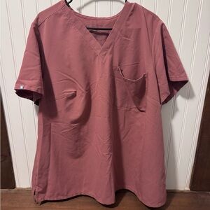 Figs Women's Short Sleeve V-Neck Tee - Mauve